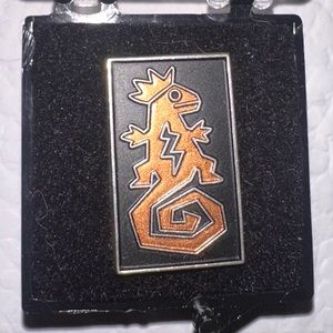 Tiffany & Co. Lizard 925 Sterling Silver Texaco Men's Tie Tack Pin Orange/Black